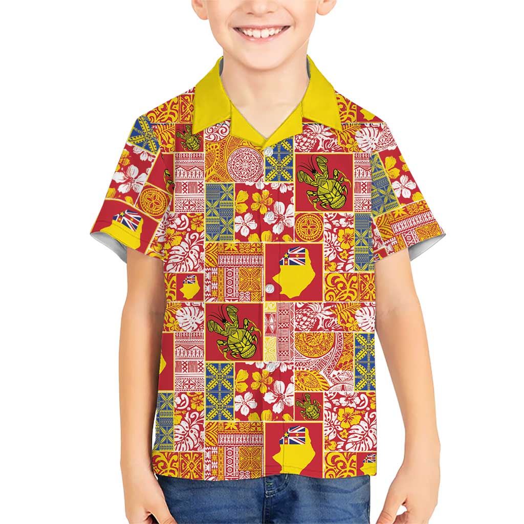 Niue Monuina e Kilisimasi Family Matching Tank Maxi Dress and Hawaiian Shirt Pacific Patchwork Xmas Vibes - Polynesian Pride