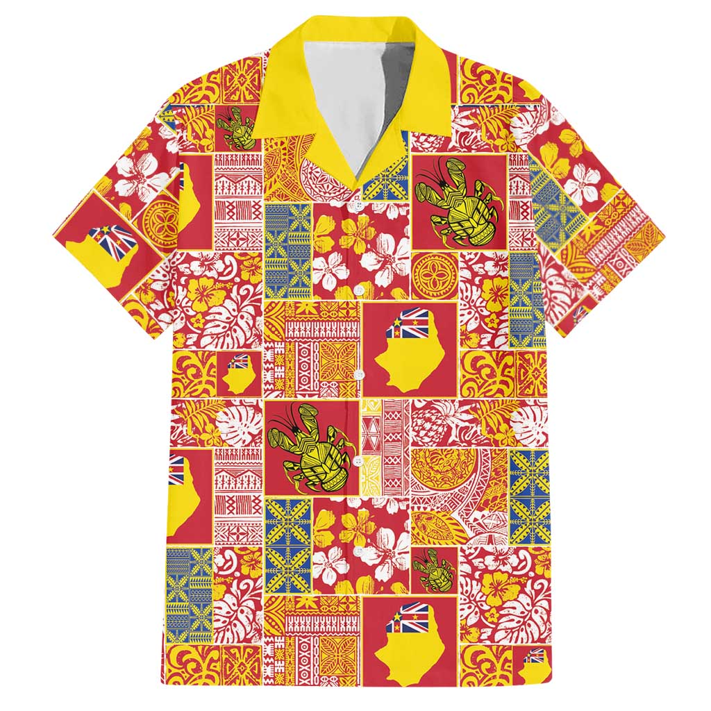 Niue Monuina e Kilisimasi Hawaiian Shirt Pacific Patchwork Xmas Vibes - Polynesian Pride