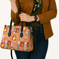 Niue Monuina e Kilisimasi Leather Bag Pacific Patchwork Xmas Vibes - Polynesian Pride