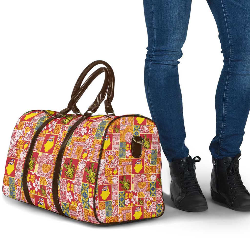 Niue Monuina e Kilisimasi Travel Bag Pacific Patchwork Xmas Vibes - Polynesian Pride