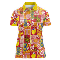 Niue Monuina e Kilisimasi Women Polo Shirt Pacific Patchwork Xmas Vibes - Polynesian Pride