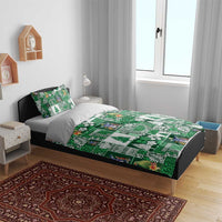Norfolk Island Meri Krismas Bedding Set Pacific Patchwork Xmas Vibes - Polynesian Pride