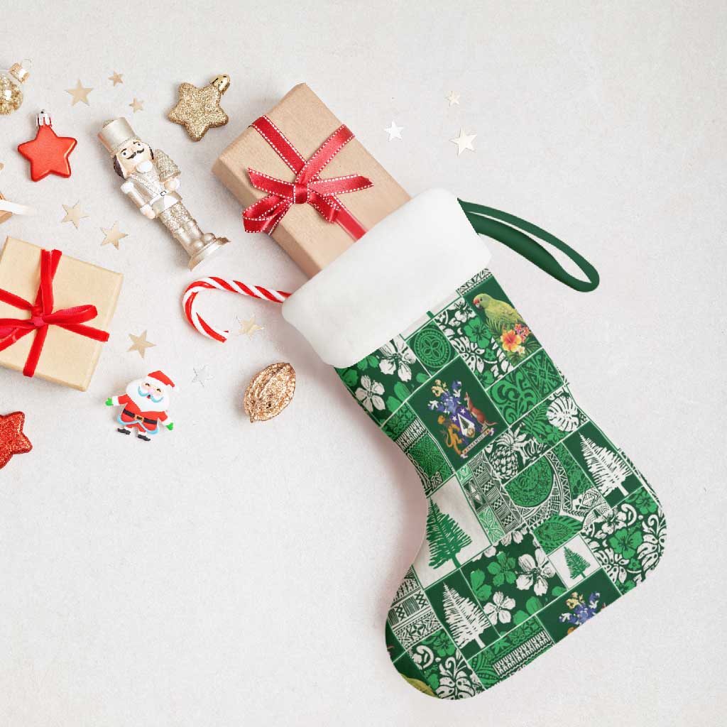 Norfolk Island Meri Krismas Christmas Stocking Pacific Patchwork Xmas Vibes - Polynesian Pride