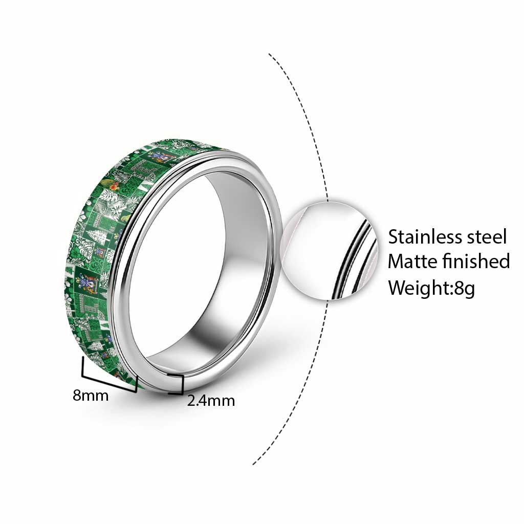 Norfolk Island Meri Krismas Classic Ring Pacific Patchwork Xmas Vibes - Polynesian Pride