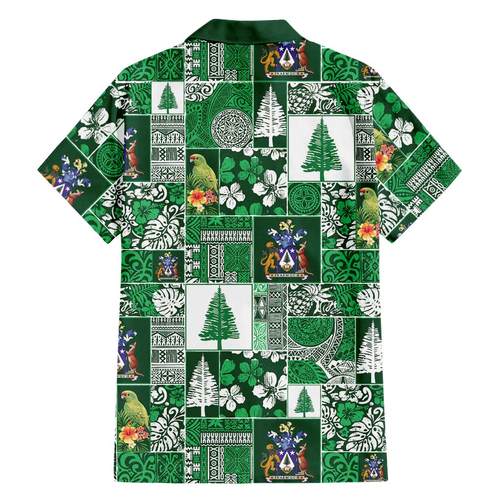 Norfolk Island Meri Krismas Family Matching Tank Maxi Dress and Hawaiian Shirt Pacific Patchwork Xmas Vibes - Polynesian Pride
