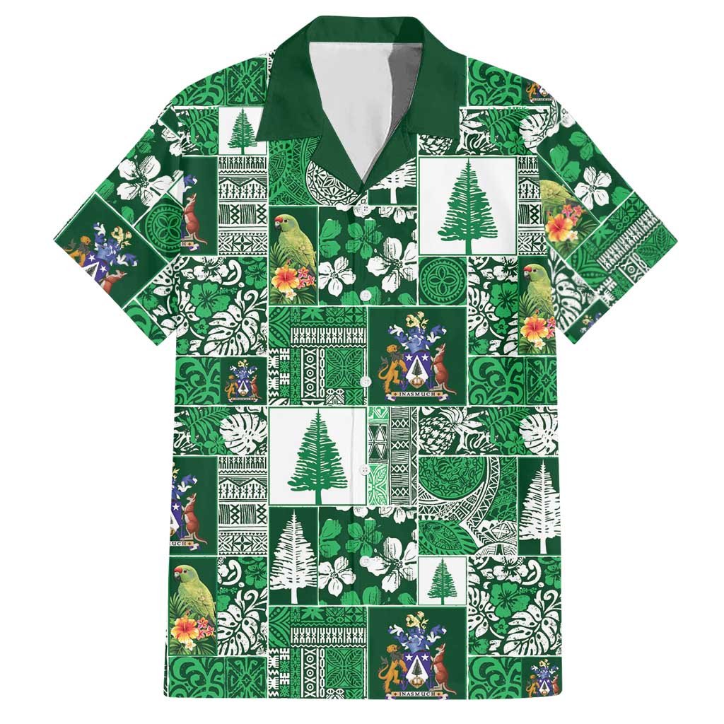 Norfolk Island Meri Krismas Hawaiian Shirt Pacific Patchwork Xmas Vibes - Polynesian Pride