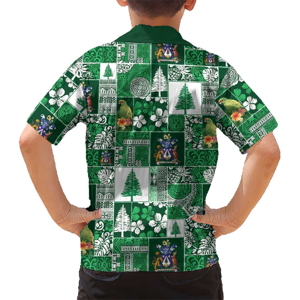 Norfolk Island Meri Krismas Hawaiian Shirt Pacific Patchwork Xmas Vibes - Polynesian Pride