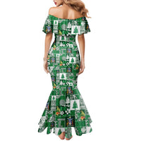 Norfolk Island Meri Krismas Mermaid Dress Pacific Patchwork Xmas Vibes - Polynesian Pride