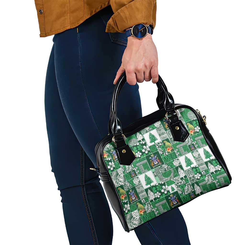 Norfolk Island Meri Krismas Shoulder Handbag Pacific Patchwork Xmas Vibes - Polynesian Pride