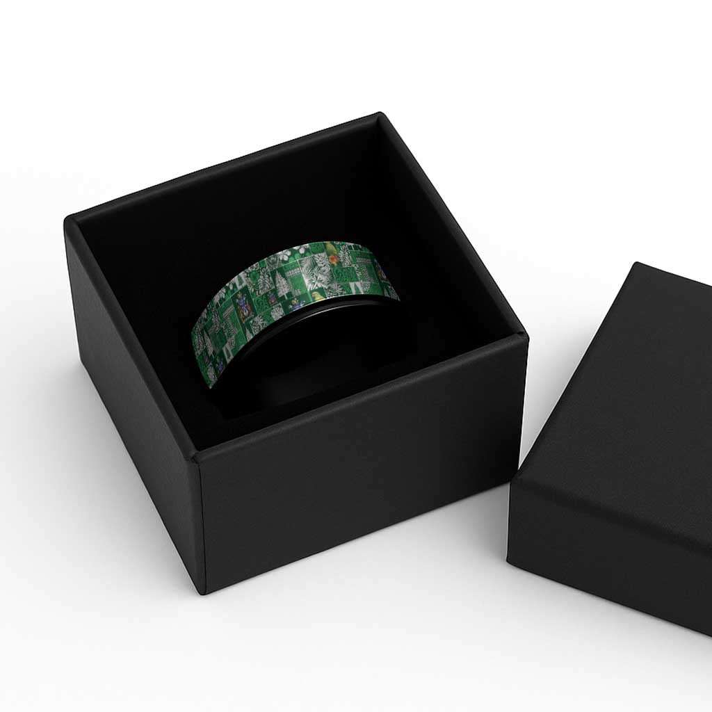 Norfolk Island Meri Krismas Spinner Ring Pacific Patchwork Xmas Vibes - Polynesian Pride