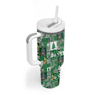 Norfolk Island Meri Krismas Tumbler With Handle Pacific Patchwork Xmas Vibes - Polynesian Pride