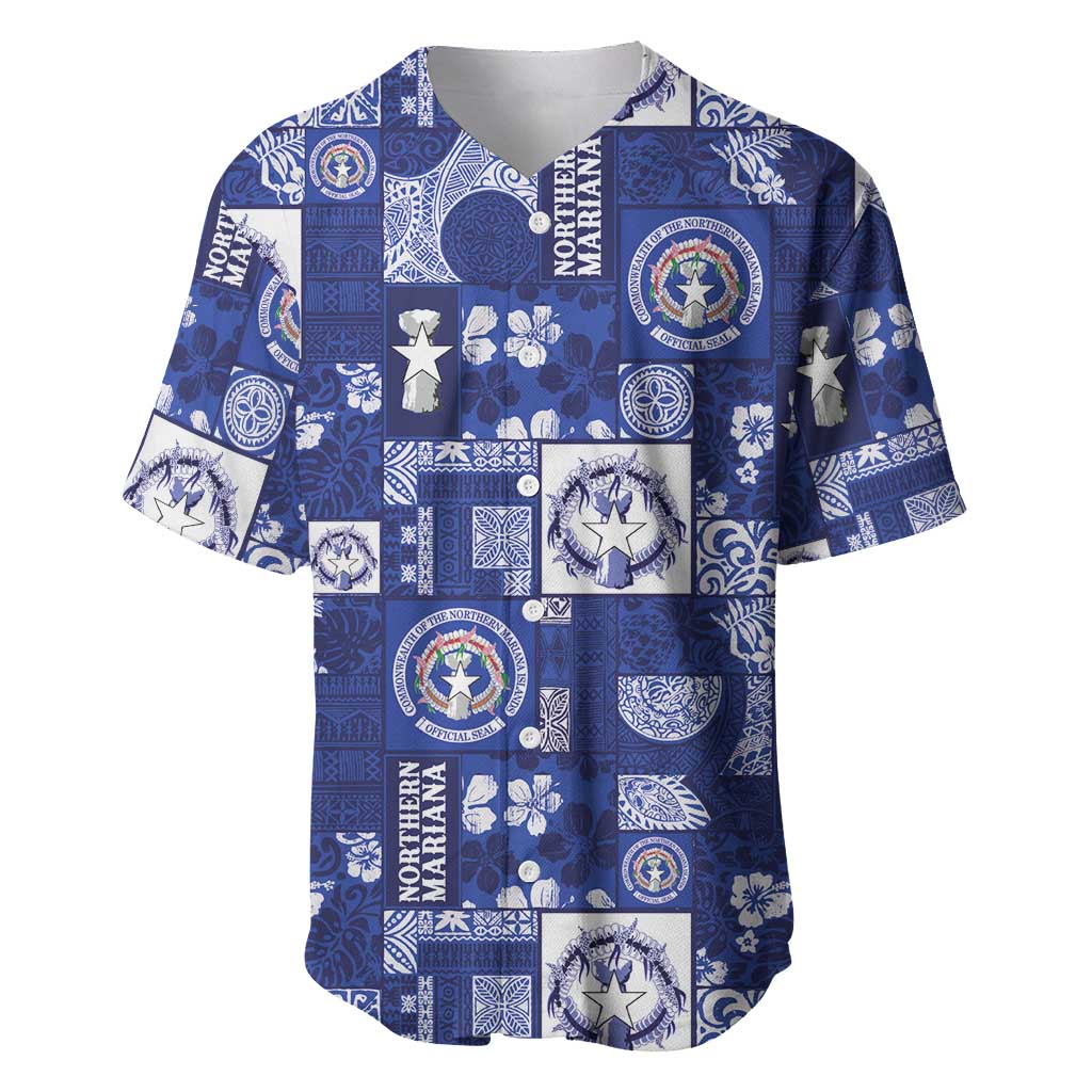 Northern Mariana Islands Magof Nochebuena Baseball Jersey Pacific Patchwork Xmas Vibes - Polynesian Pride