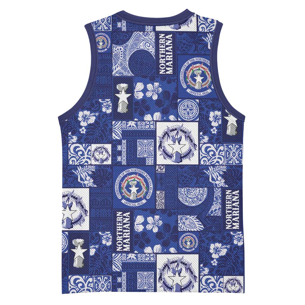 Northern Mariana Islands Magof Nochebuena Basketball Jersey Pacific Patchwork Xmas Vibes - Polynesian Pride