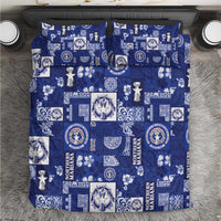 Northern Mariana Islands Magof Nochebuena Bedding Set Pacific Patchwork Xmas Vibes LT9 Blue - Polynesian Pride