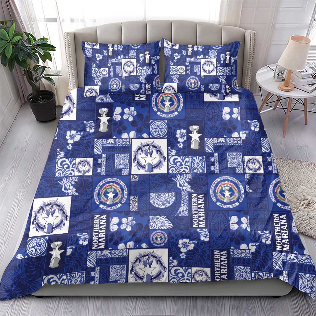 Northern Mariana Islands Magof Nochebuena Bedding Set Pacific Patchwork Xmas Vibes LT9 - Polynesian Pride