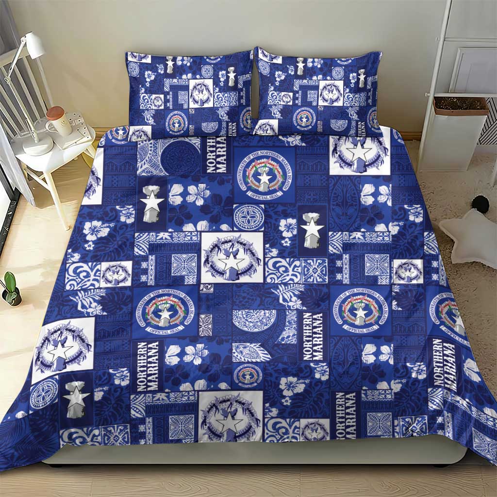 Northern Mariana Islands Magof Nochebuena Bedding Set Pacific Patchwork Xmas Vibes LT9 - Polynesian Pride