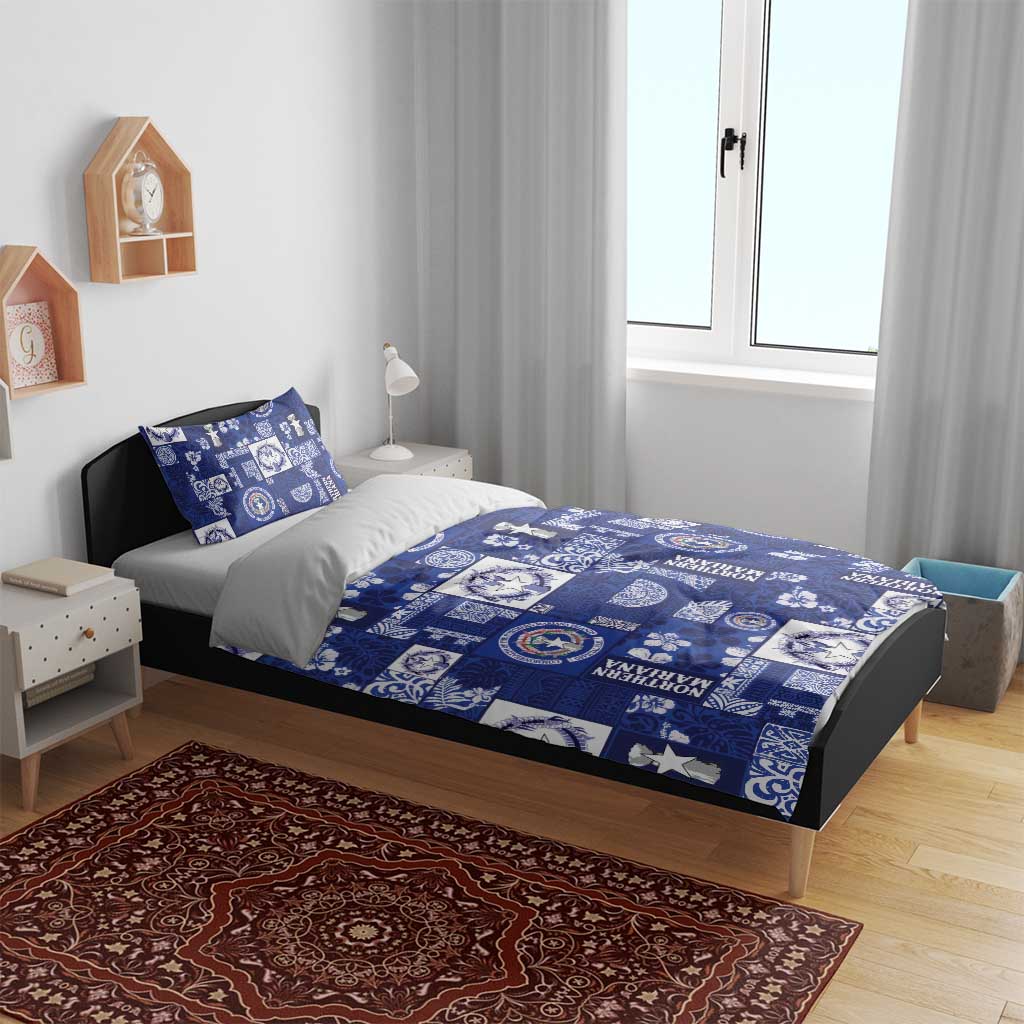 Northern Mariana Islands Magof Nochebuena Bedding Set Pacific Patchwork Xmas Vibes LT9 - Polynesian Pride