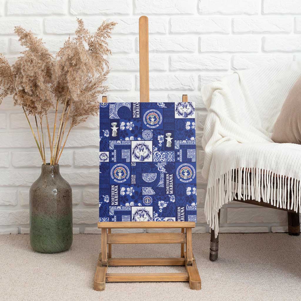 Northern Mariana Islands Magof Nochebuena Canvas Wall Art Pacific Patchwork Xmas Vibes - Polynesian Pride
