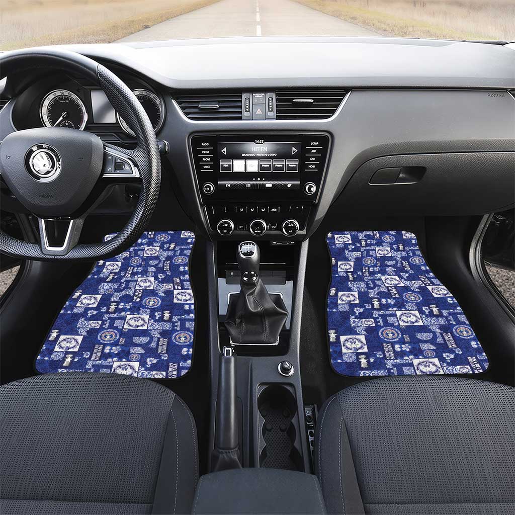 Northern Mariana Islands Magof Nochebuena Car Mats Pacific Patchwork Xmas Vibes - Polynesian Pride