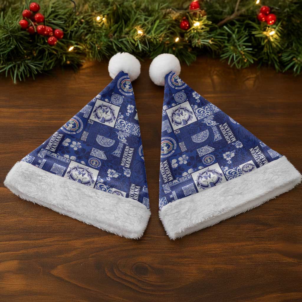 Northern Mariana Islands Magof Nochebuena Christmas Santa Hat Pacific Patchwork Xmas Vibes LT9 - Polynesian Pride