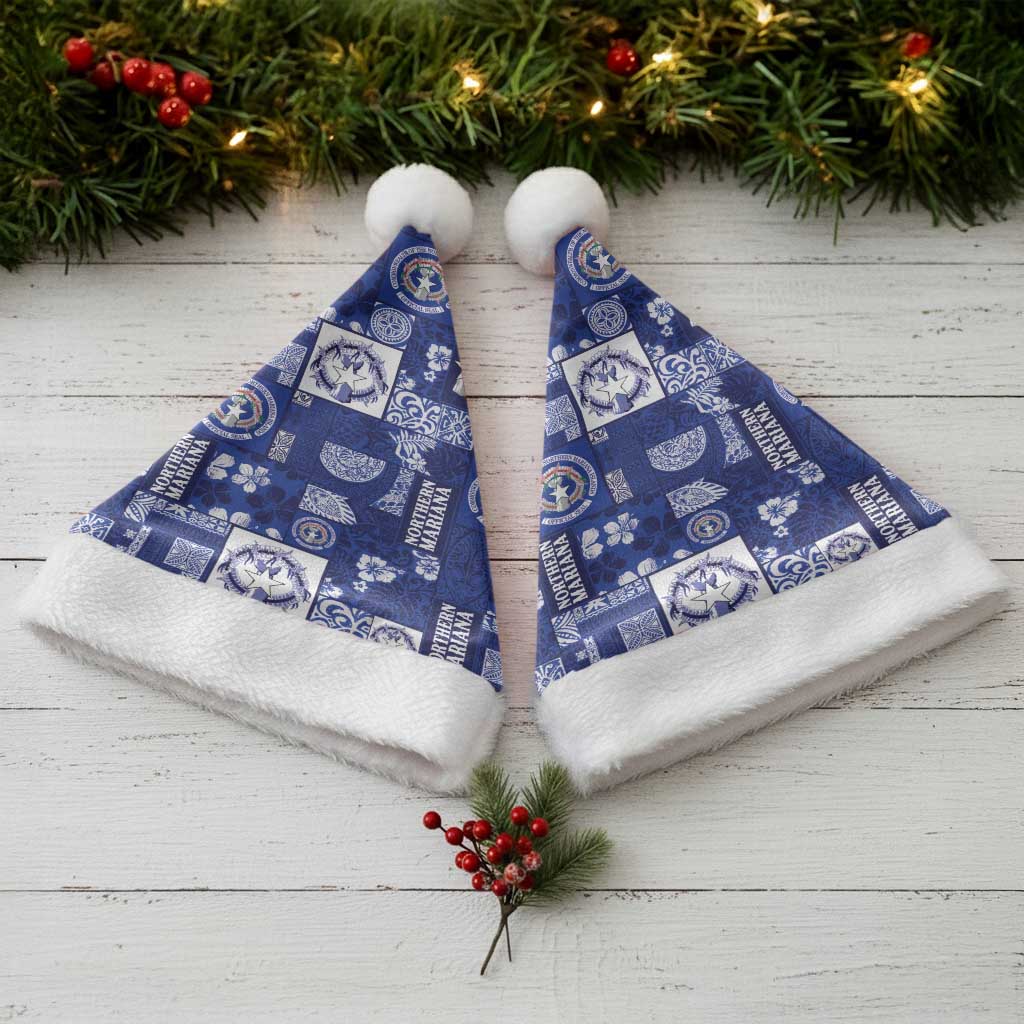Northern Mariana Islands Magof Nochebuena Christmas Santa Hat Pacific Patchwork Xmas Vibes LT9 - Polynesian Pride