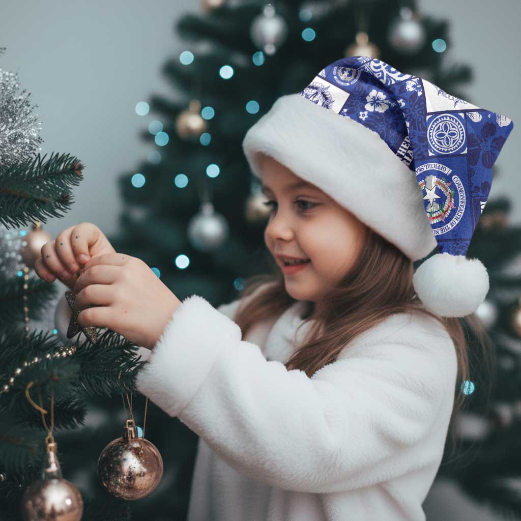 Northern Mariana Islands Magof Nochebuena Christmas Santa Hat Pacific Patchwork Xmas Vibes LT9 - Polynesian Pride