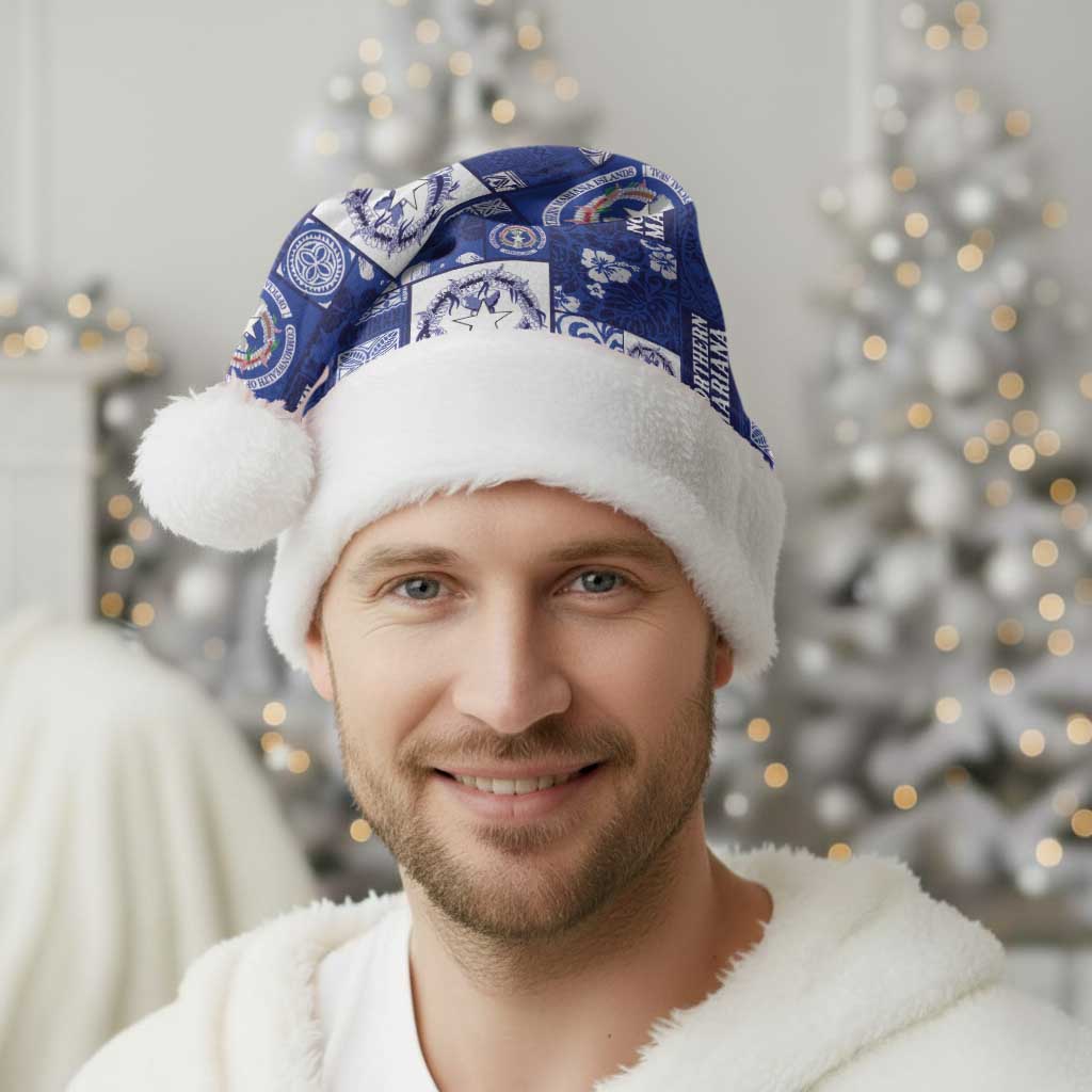 Northern Mariana Islands Magof Nochebuena Christmas Santa Hat Pacific Patchwork Xmas Vibes LT9 - Polynesian Pride