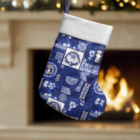 Northern Mariana Islands Magof Nochebuena Christmas Stocking Pacific Patchwork Xmas Vibes LT9 Set of 2 Blue - Polynesian Pride