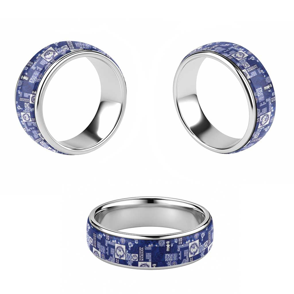 Northern Mariana Islands Magof Nochebuena Classic Ring Pacific Patchwork Xmas Vibes - Polynesian Pride