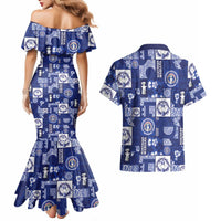 Northern Mariana Islands Magof Nochebuena Couples Matching Mermaid Dress and Hawaiian Shirt Pacific Patchwork Xmas Vibes LT9 - Polynesian Pride