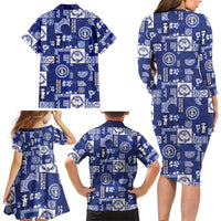 Northern Mariana Islands Magof Nochebuena Family Matching Long Sleeve Bodycon Dress and Hawaiian Shirt Pacific Patchwork Xmas Vibes LT9 - Polynesian Pride