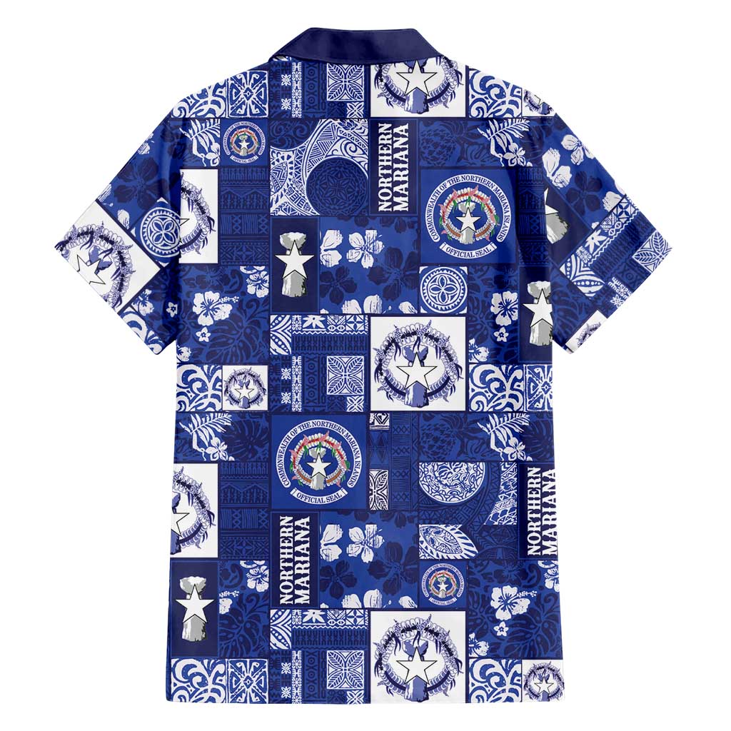 Northern Mariana Islands Magof Nochebuena Family Matching Short Sleeve Bodycon Dress and Hawaiian Shirt Pacific Patchwork Xmas Vibes LT9 - Polynesian Pride