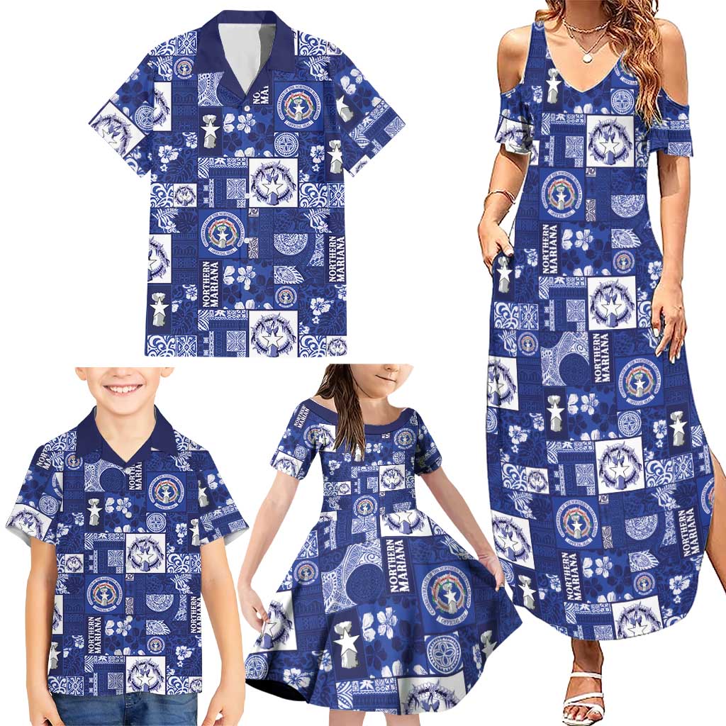 Northern Mariana Islands Magof Nochebuena Family Matching Summer Maxi Dress and Hawaiian Shirt Pacific Patchwork Xmas Vibes LT9 - Polynesian Pride