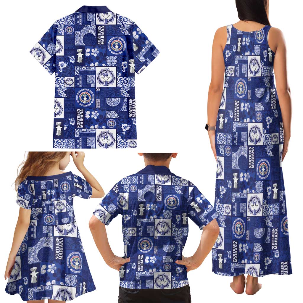 Northern Mariana Islands Magof Nochebuena Family Matching Tank Maxi Dress and Hawaiian Shirt Pacific Patchwork Xmas Vibes LT9 - Polynesian Pride