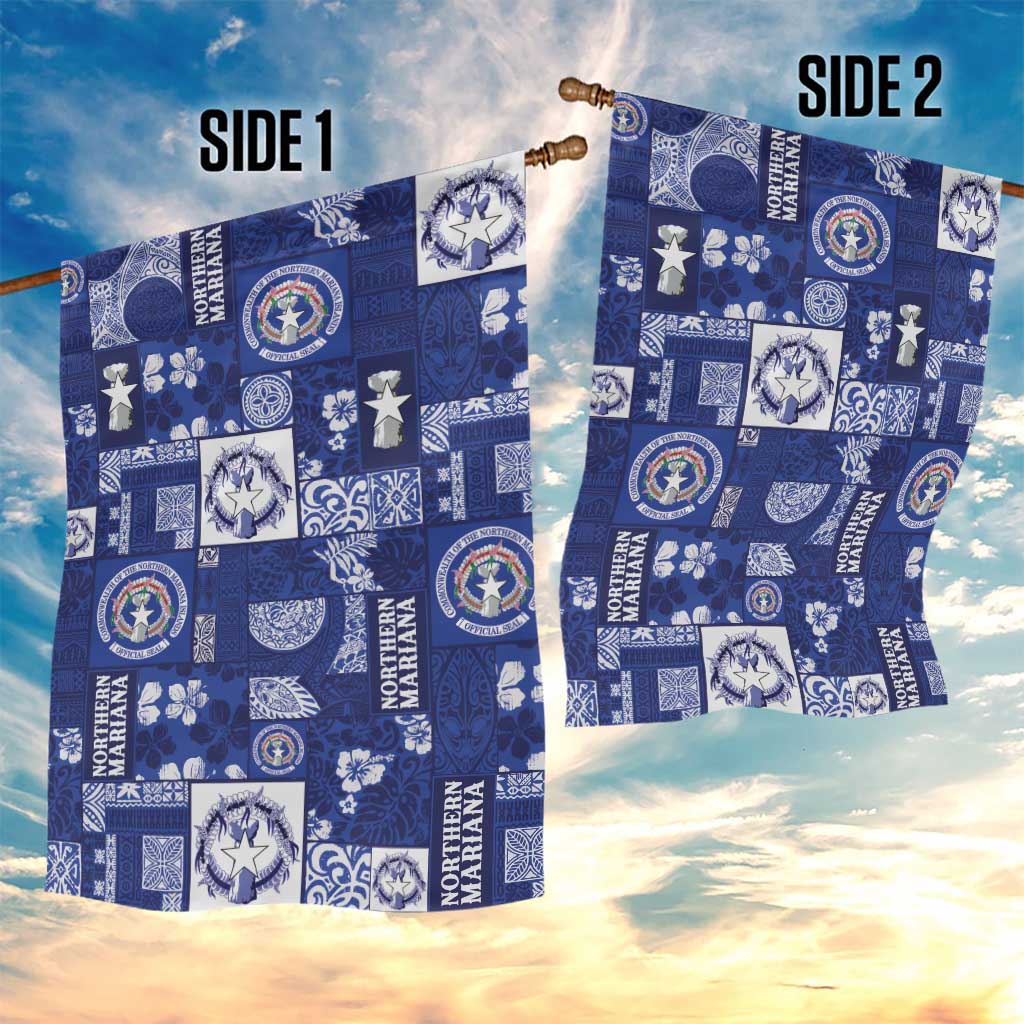Northern Mariana Islands Magof Nochebuena Garden Flag Pacific Patchwork Xmas Vibes - Polynesian Pride