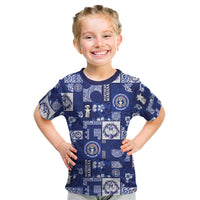 Northern Mariana Islands Magof Nochebuena Kid T Shirt Pacific Patchwork Xmas Vibes - Polynesian Pride