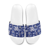 Northern Mariana Islands Magof Nochebuena Slide Sandals Pacific Patchwork Xmas Vibes - Polynesian Pride