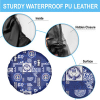Northern Mariana Islands Magof Nochebuena Spare Tire Cover Pacific Patchwork Xmas Vibes - Polynesian Pride