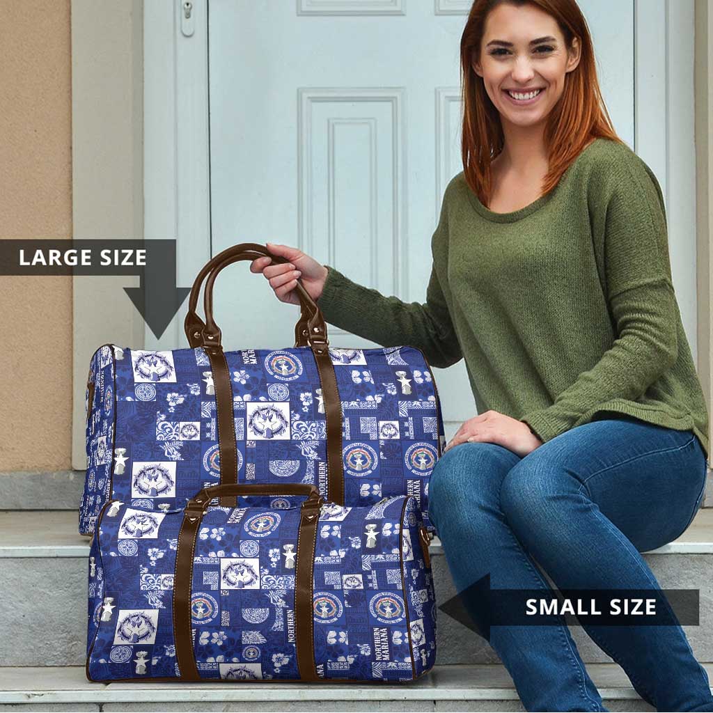 Northern Mariana Islands Magof Nochebuena Travel Bag Pacific Patchwork Xmas Vibes - Polynesian Pride