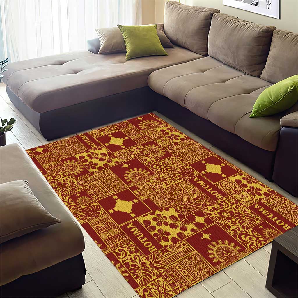 Rotuma Faiakse'ea 'e Kirisimasi Area Rug Pacific Patchwork Xmas Vibes - Polynesian Pride