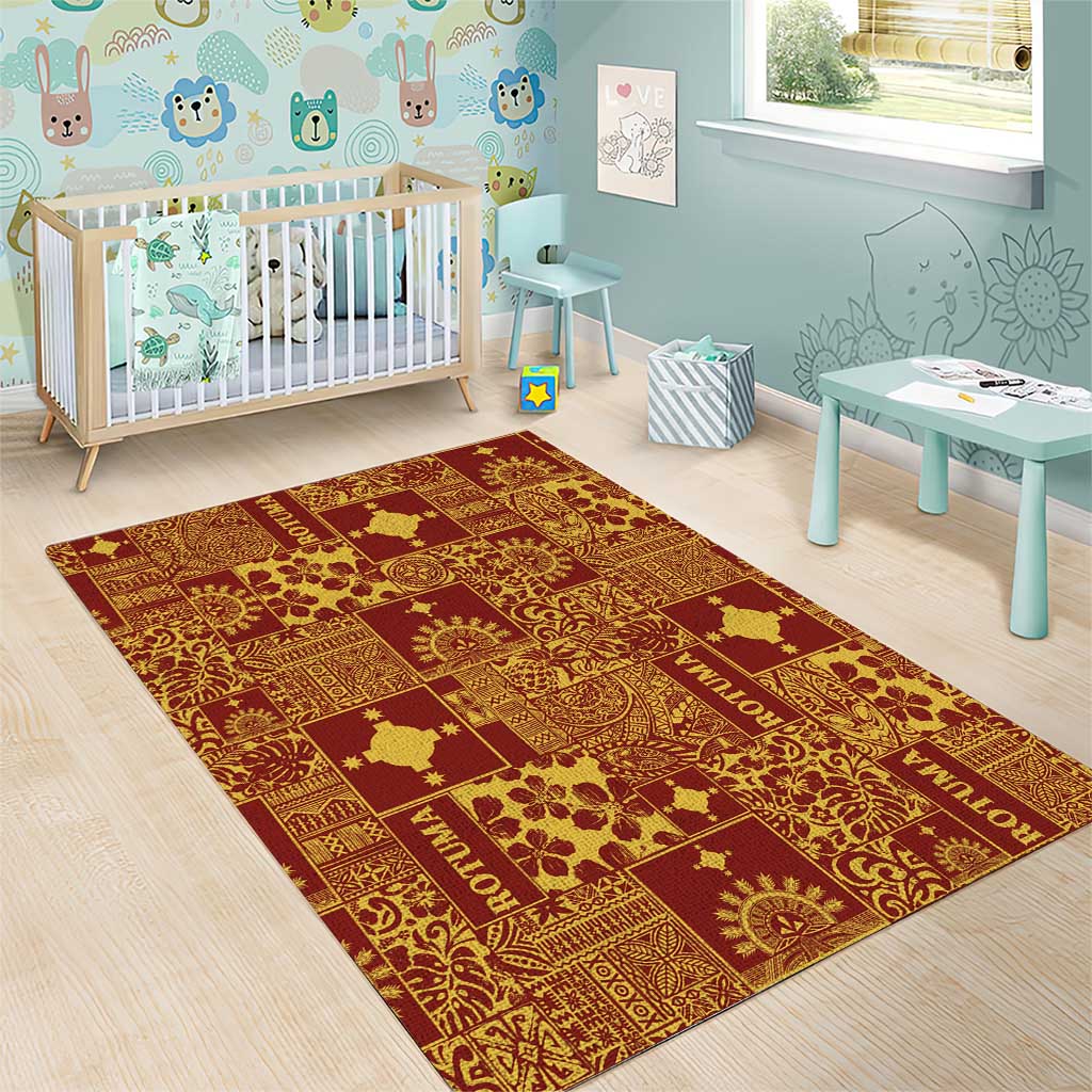 Rotuma Faiakse'ea 'e Kirisimasi Area Rug Pacific Patchwork Xmas Vibes - Polynesian Pride
