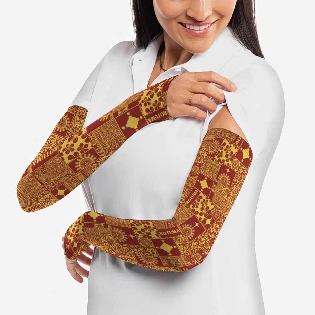 Rotuma Faiakse'ea 'e Kirisimasi Arm Sleeves Pacific Patchwork Xmas Vibes - Polynesian Pride
