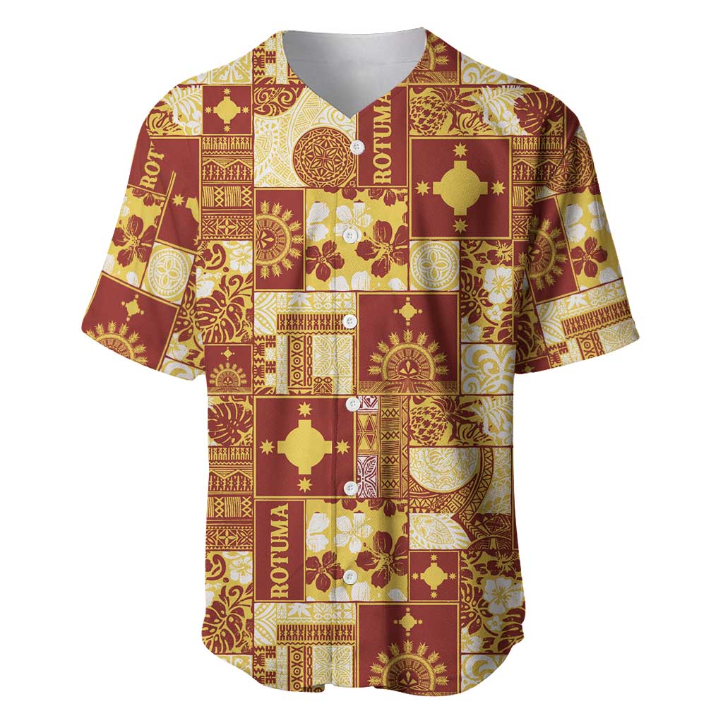 Rotuma Faiakse'ea 'e Kirisimasi Baseball Jersey Pacific Patchwork Xmas Vibes - Polynesian Pride