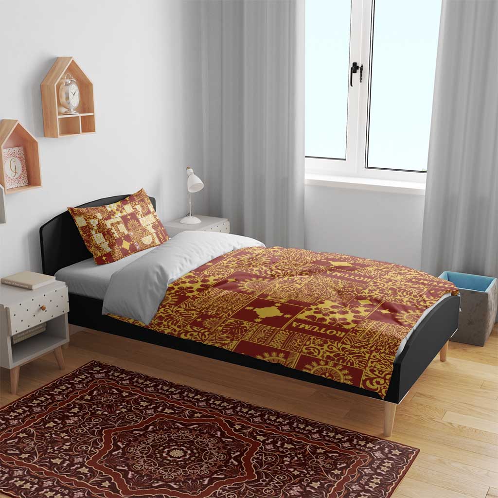 Rotuma Faiakse'ea 'e Kirisimasi Bedding Set Pacific Patchwork Xmas Vibes - Polynesian Pride
