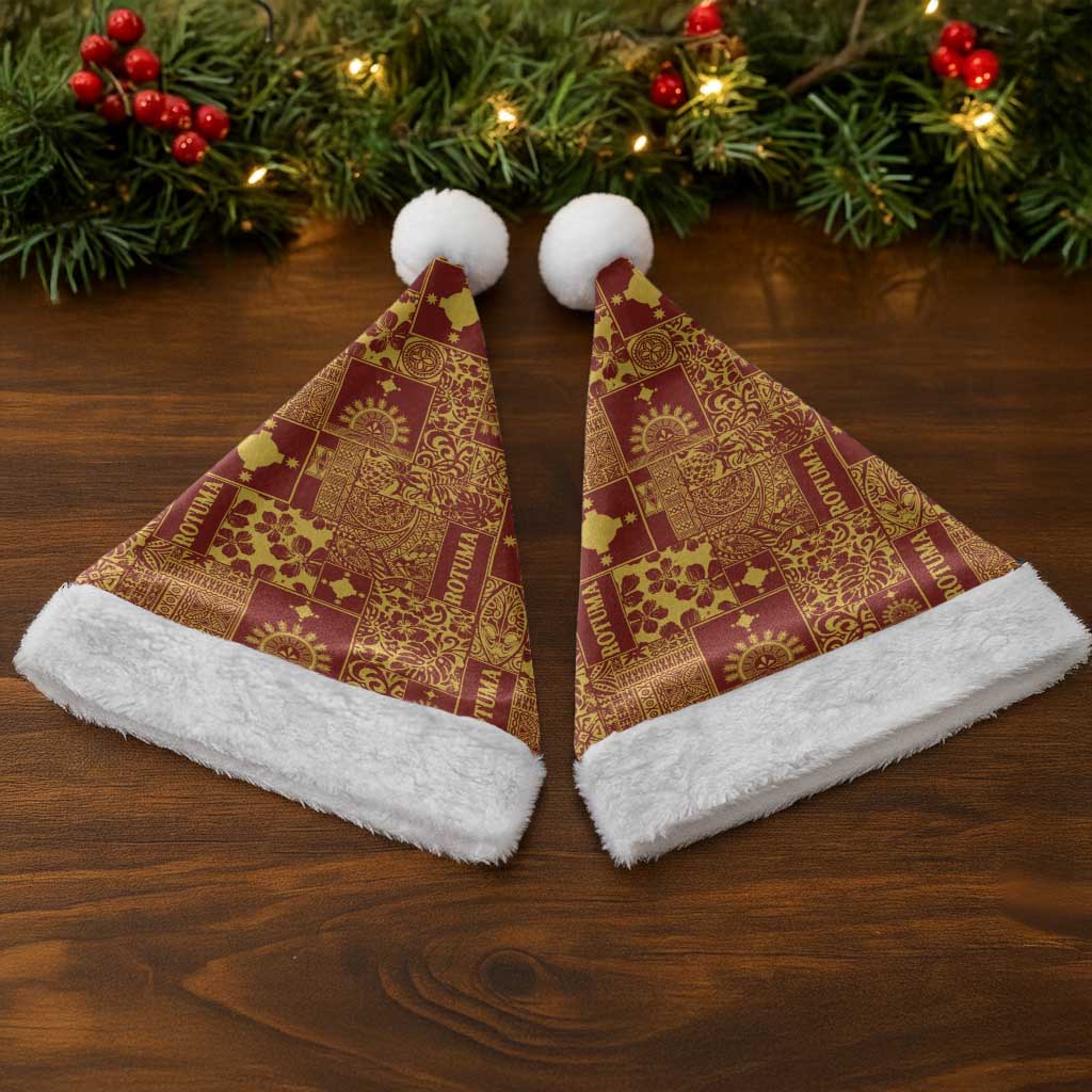 Rotuma Faiakse'ea 'e Kirisimasi Christmas Santa Hat Pacific Patchwork Xmas Vibes - Polynesian Pride