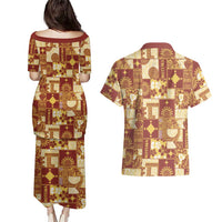 Rotuma Faiakse'ea 'e Kirisimasi Couples Matching Puletasi and Hawaiian Shirt Pacific Patchwork Xmas Vibes - Polynesian Pride
