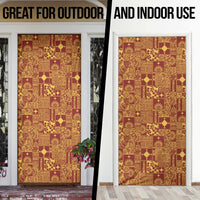 Rotuma Faiakse'ea 'e Kirisimasi Door Cover Pacific Patchwork Xmas Vibes - Polynesian Pride