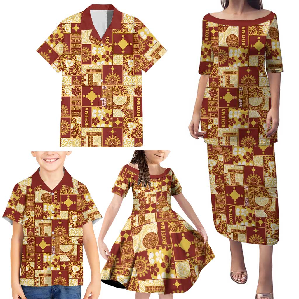 Rotuma Faiakse'ea 'e Kirisimasi Family Matching Puletasi and Hawaiian Shirt Pacific Patchwork Xmas Vibes LT9 - Polynesian Pride