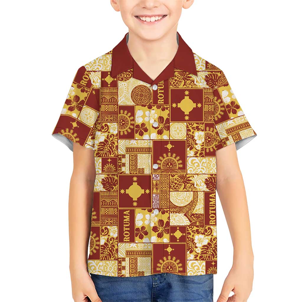 Rotuma Faiakse'ea 'e Kirisimasi Family Matching Short Sleeve Bodycon Dress and Hawaiian Shirt Pacific Patchwork Xmas Vibes - Polynesian Pride
