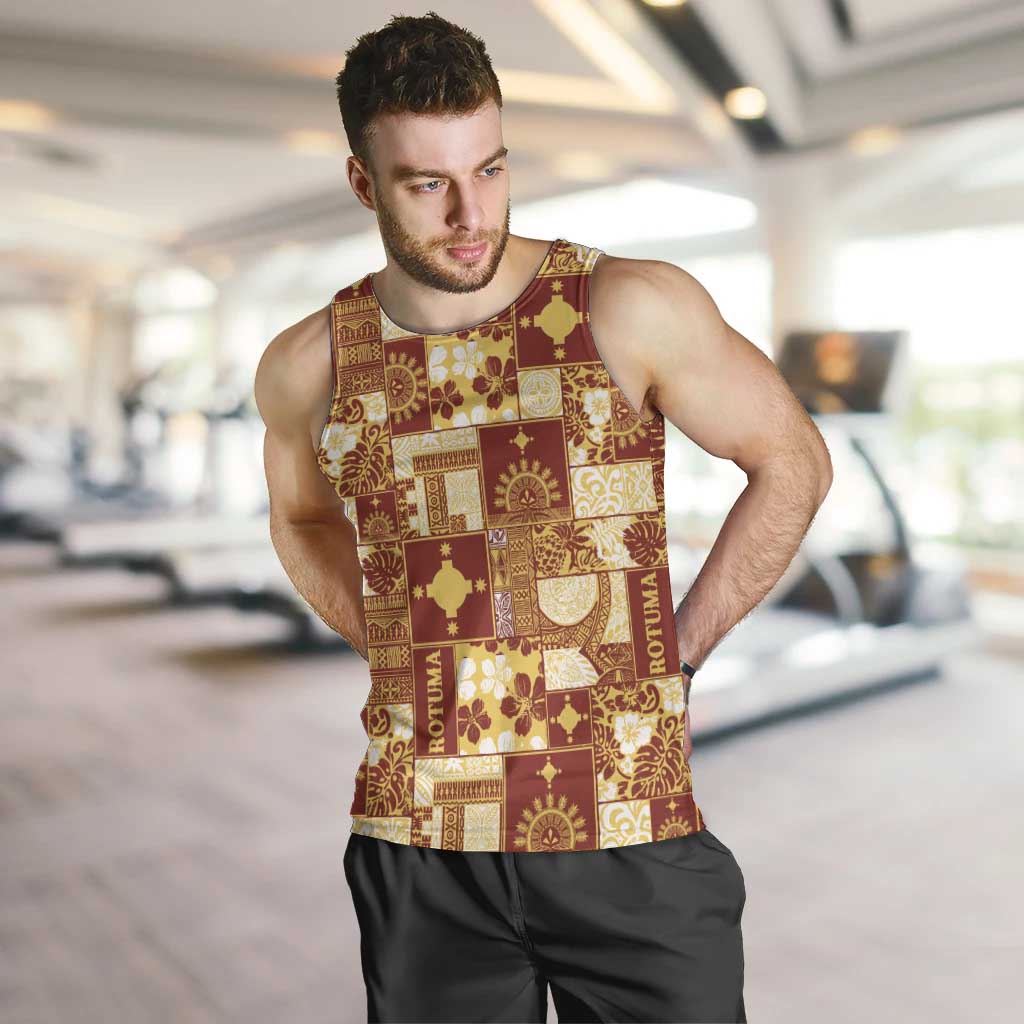 Rotuma Faiakse'ea 'e Kirisimasi Men Tank Top Pacific Patchwork Xmas Vibes - Polynesian Pride